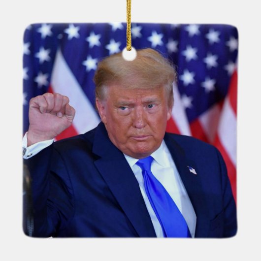 Amerika terug Trump 2024 Keramisch Ornament (Achterkant)