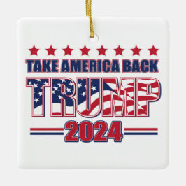 Amerika terug Trump 2024 Keramisch Ornament