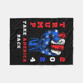 Amerika terug Trump 2024 Maga Republikeinen Patrio Fleece Deken (Voorkant (Horizontaal))