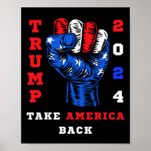 Amerika terug Trump 2024 Maga Republikeinen Patrio Poster