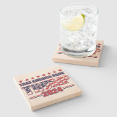 Amerika terug Trump 2024 Stenen Onderzetter (Zijkant)