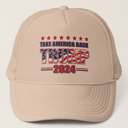 Amerika terug Trump 2024 Trucker Pet (Voorkant)