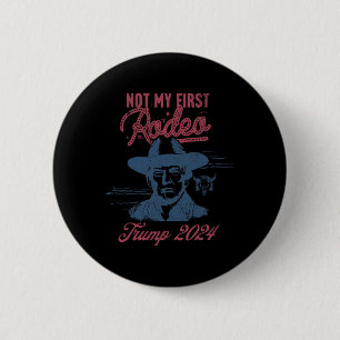 Amerika Terug Trump Cowboy Rodeo Verkiezing 2024 1 Ronde Button 5,7 Cm