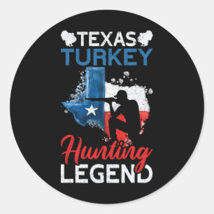 Amerika Texas Turkije Jachtlegende Grappig Turkije Ronde Sticker