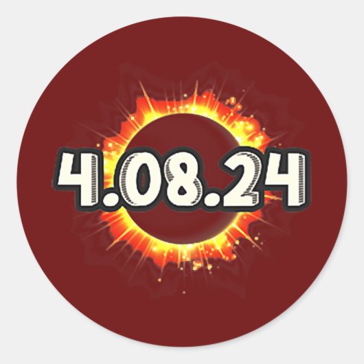 Amerika - Totaliteit - Astronomie Totaal zonnepane Ronde Sticker (Voorkant)