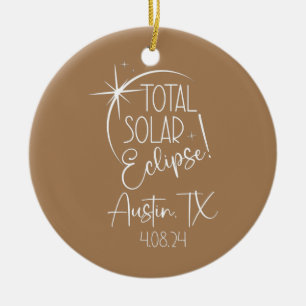 Amerika Totaliteit Austin TX Totale Zonsverduister Keramisch Ornament