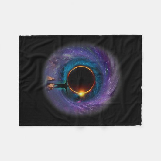 Amerika Totality Spring 4.08.24 Total Zonneklemmen Fleece Deken (Voorkant (Horizontaal))