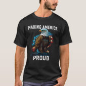 Amerika trots maken Amerikaanse zeearend patriotis T-shirt (Voorkant)