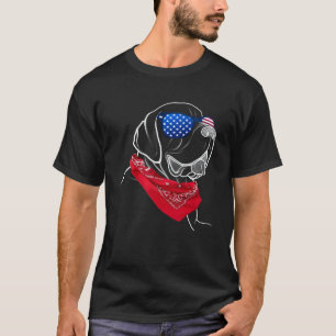 Amerika trotse Europese Grote Deen met Amerikaanse T-shirt
