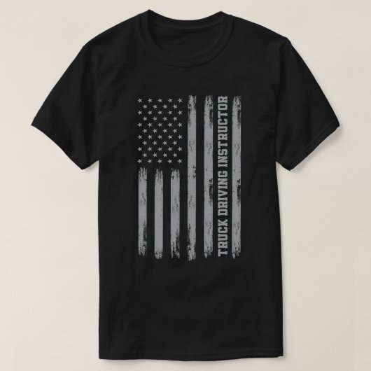 Amerika Truck Driving Instructor USA Flag Driver E T-shirt (Design voorkant)