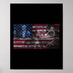 Amerika Trump 2a Vuurwapens God Land Bijbel Kruis  Poster