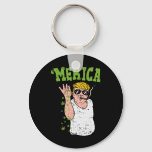 Amerika Trump Bae Roken Wiet Grappig Stoner Gift Sleutelhanger