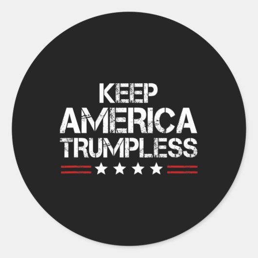 Amerika Trumpless - Grappig Anti Trump Mannen & am Ronde Sticker (Voorkant)