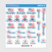 Amerika U.S.A. Aangepaste naamlabels | STICKERS (Vel)