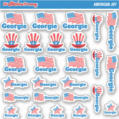 Amerika U.S.A. Aangepaste naamlabels | STICKERS (Voorkant)