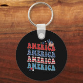 Amerika USA 4 juli voor mannen en vrouwen Sleutelhanger (Voorkant)