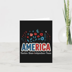 Amerika USA Amerika 4 juli Vierde Bloemen Bloemen Kaart