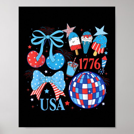 Amerika USA Coquette 4 juli Onafhankelijkheidsdag Poster (Voorkant)