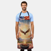 Amerika USA Patriottische BBQ Schort (Gedragen)