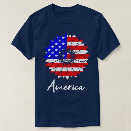 Amerika USA Sun Flower Gift T-shirt (Design voorkant)
