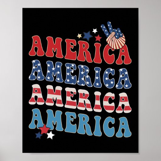 Amerika Usa Vier Juli 4de Voor Mannen Vrouwen En  Poster (Voorkant)