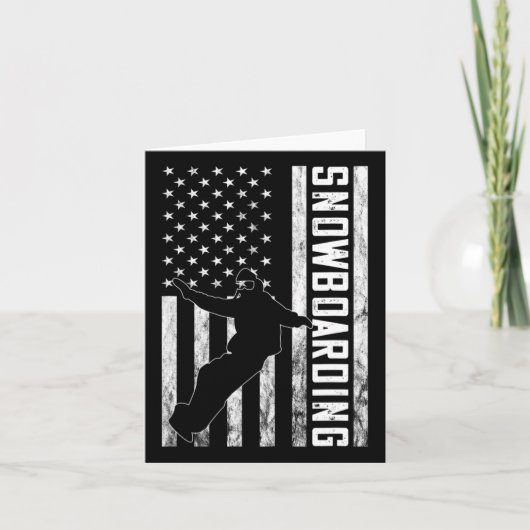 Amerika  USA Vlag Snowboarder Snowboard Sno Kaart (Voorkant)