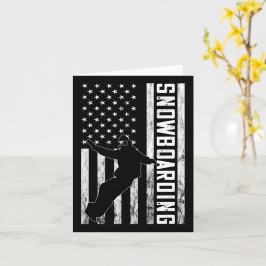 Amerika  USA Vlag Snowboarder Snowboard Sno Kaart (Gele Bloem)