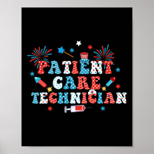 Amerika Usa Vuurwerk Patiëntzorgtechnicus 4e  Poster