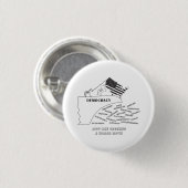 Amerika valt van de klif in het zwart ronde button 3,2 cm (Voorkant /achterkant)
