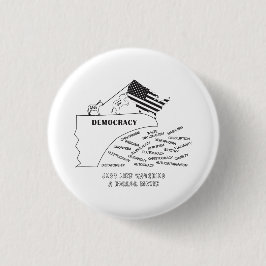 Amerika valt van de klif in het zwart ronde button 3,2 cm