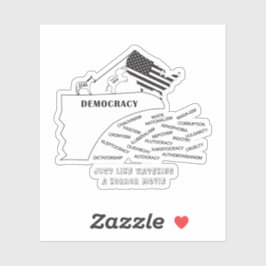 Amerika valt van de klif in het zwart sticker