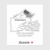 Amerika valt van de klif in het zwart sticker (Vel)
