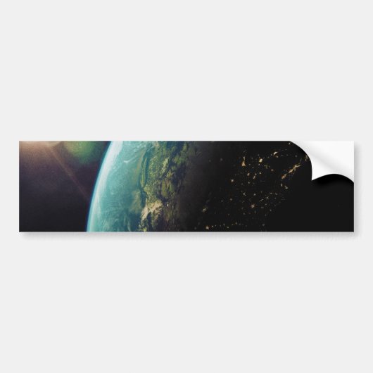 Amerika van de ruimte van dag tot nacht bumpersticker (Voorkant)