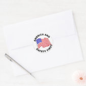 Amerika & Veiligheid eerst Ronde Sticker (Envelop)