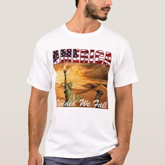 Amerika verdeeld We Herfst, United We Stand T-shirt (Voorkant)