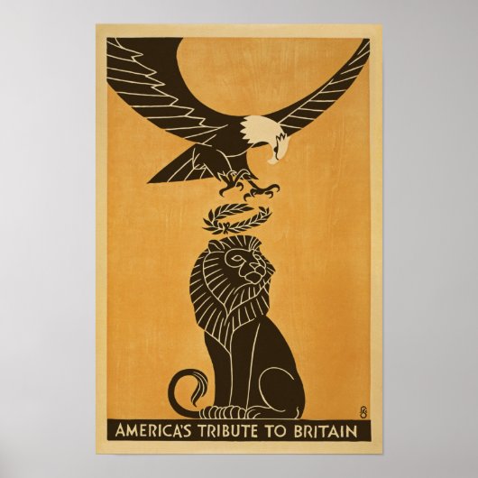 Amerika verdeelt Groot-Brittannië met propaganda Poster (Voorkant)