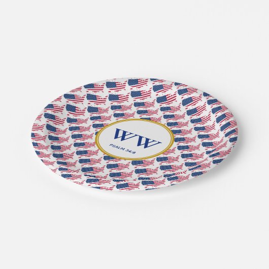 AMERIKA VERENIGDE STATEN VLAG Verjaardag Erfgoed F Papieren Bordje (Gekanteld)