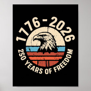 Amerika Verjaardag 250e Onafhankelijkheidsdag Vrij Poster