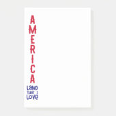 Amerika: vet, trots en vrij post-it® notes (Voorkant)