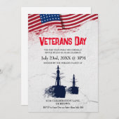 Amerika Veterans Day Patriottische Uitnodiging, Kaart (Voorkant / Achterkant)