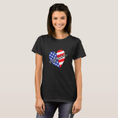 Amerika vierde juli Amerikaans Patriottisch Hart T-shirt (Voorkant volledig)