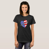 Amerika vierde juli Amerikaans Patriottisch Hart T-shirt (Voorkant volledig)