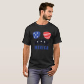 Amerika Vierde juli Cool Shades Mustache T-shirt (Voorkant volledig)