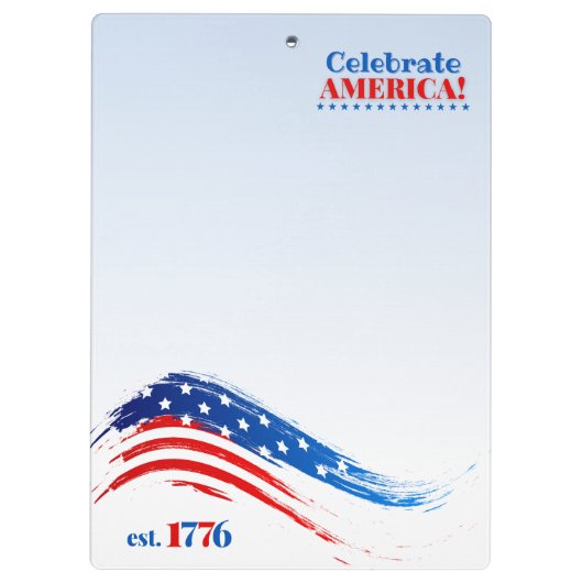 Amerika vieren klembord (Achterkant)