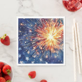 Amerika viering. Sterren en vuurwerk. Servetten (Insitu)
