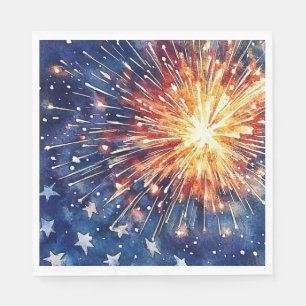 Amerika viering. Sterren en vuurwerk. Servetten