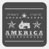 Amerika Vierkante Sticker (Voorkant)
