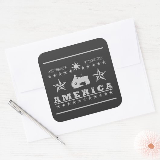 Amerika Vierkante Sticker (Envelop)