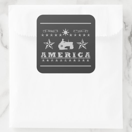 Amerika Vierkante Sticker (Tas)