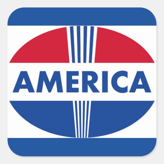 AMERIKA VIERKANTE STICKER (Voorkant)
